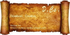 Dombai Csaba névjegykártya